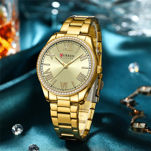 Curren Womens Watch - Majestic Gold - 1 Year Warranty - Free Box Packaging - 3 ATM Water Resistant
