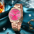 Curren Womens Watch - Hot Pink & Rose Gold - 1 Year Warranty - Free Box Packaging - 3 ATM Water Resistant