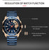 Curren Rebel (Sparkling Blue & Rose Gold) - Men's Watch - Date Function - 1 Year Warranty - Free Box Packaging - 3 ATM Water Resistant