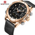 Naviforce Army Steel Analog + Digital! - Adjustable Strap! - 1 Year Warranty!