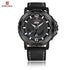Naviforce Black Anchor - Mens Watch - Genuine Leather - Water Resistance - 1 Year Warranty