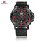 Naviforce Red Black Anchor - Mens Watch - Genuine Leather - Water Resistance - 1 Year Warranty