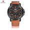 Naviforce Orange Brown Anchor - Mens Watch - Genuine Leather - Water Resistance - 1 Year Warranty