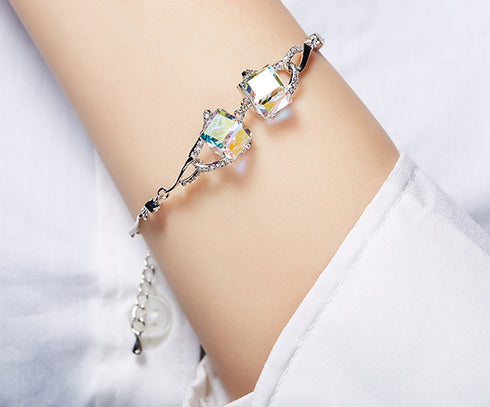 Niovani Sparkling Cube Bracelet! Embellished with Genuine Swarovski® Crystal Elements! - Made in Turkey! - Hot Seller!