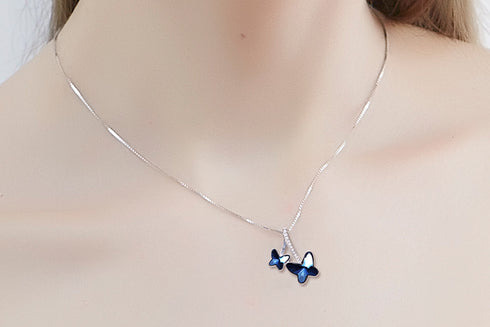 Sterling Silver Necklace with Swarovski® Butterfly Crystal