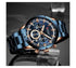 Curren Men's Chronograph Watch! - Blue & Rose Gold - Hot Seller! - 1 Year Warranty!