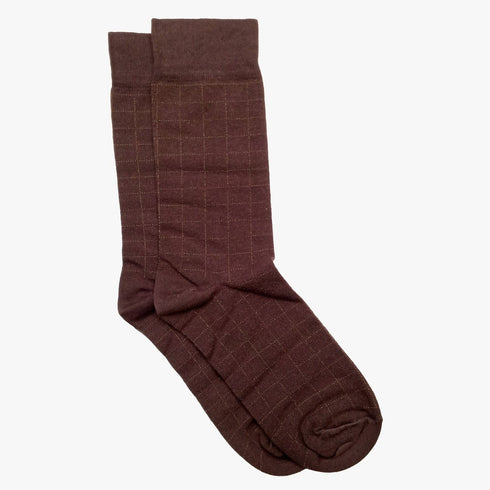 Classic Brown Squares - Premium Combed Cotton - Sock Essentials