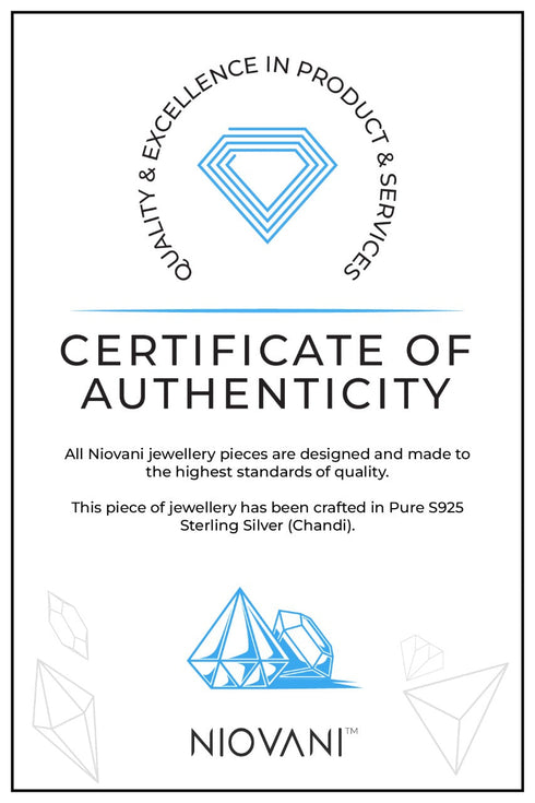 Diva Bracelet (Topaz Blue) - Pure Sterling Silver (Chandi) - Rhodium Plated - Cubic Zircon