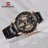 Naviforce Millionaire - Black & Rose Gold - Unisex Watch - Chronograph - 1 Year Warranty! - Water Resistant!