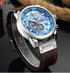 Curren Blue and Brown Sunray Dial Chronograph! - 1 Year Warranty!