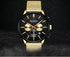 Curren Black & Gold Adjustable Steel Strap Chronograph - 1 Year Warranty!