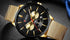 Curren Black & Gold Adjustable Steel Strap Chronograph - 1 Year Warranty!