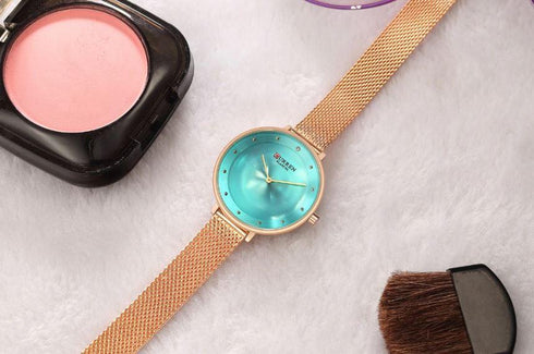 Women's Shiny Green Rose Gold Plated Adjustable Steel - 1 Year Warranty!