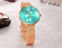 Women's Shiny Green Rose Gold Plated Adjustable Steel - 1 Year Warranty!