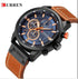 Curren Dark Blue Dial Brown Leather Chronograph - 1 Year Warranty!