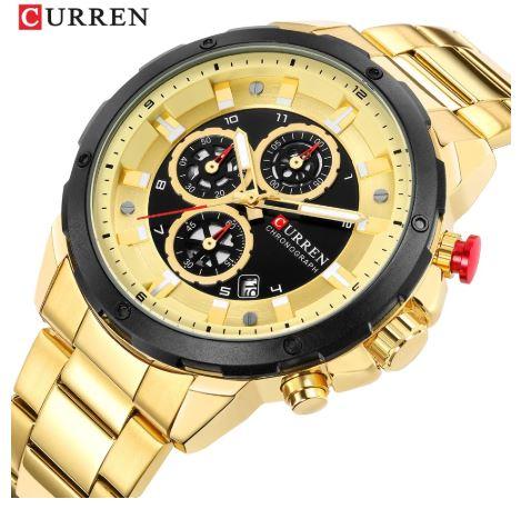 Curren Men's Pure Gold - Chronograph - 1 Year Warranty