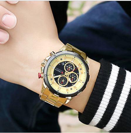 Curren Men's Pure Gold - Chronograph - 1 Year Warranty