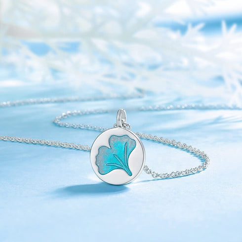 Mystical Leaf Necklace - Rhodium Plated - Modern Design - Free Box Packaging