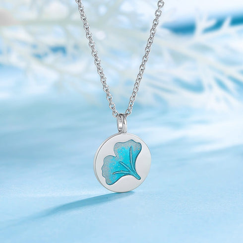 Mystical Leaf Necklace - Rhodium Plated - Modern Design - Free Box Packaging