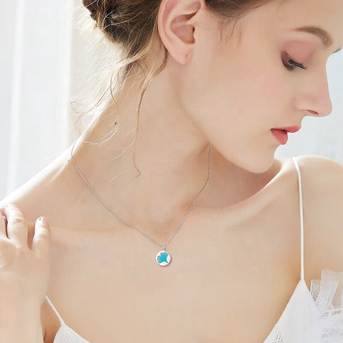 Mystical Leaf Necklace - Rhodium Plated - Modern Design - Free Box Packaging