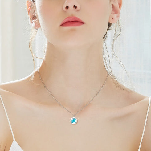 Mystical Leaf Necklace - Rhodium Plated - Modern Design - Free Box Packaging