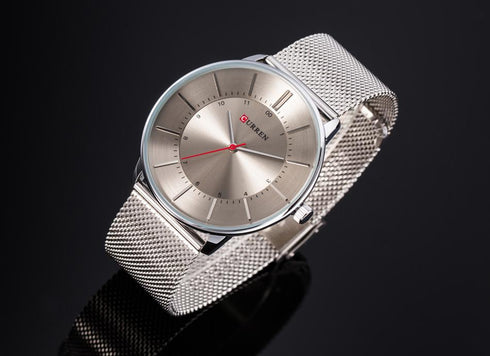 Curren Men's 3D Dial! - Majestic Grey & Silver! - Adjustable Steel Strap! - Water Resistant! - Box Packaging! - 1 Year Warranty!