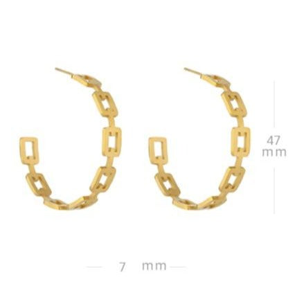 Si Earrings - 18K Genuine Gold Plated over Pure Stainless Steel! - Chic Design! - Free Box Packaging! - Hoop Earrings for Party