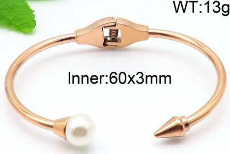 First Class! - Rose Gold Plated Bracelet Over Fine Stainless Steel! - Free Box Packaging!