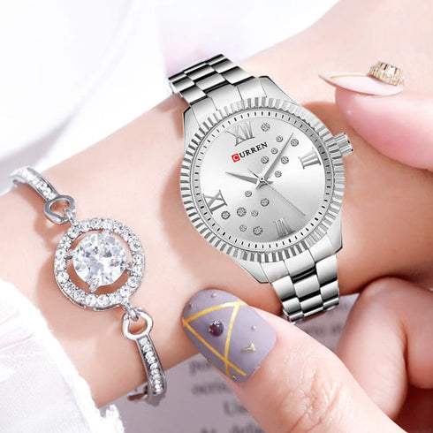 Curren Showstopper! - Women's Watch - Stunning Silver - Majestic Dial - Water Resistant - 1 Year Warranty!