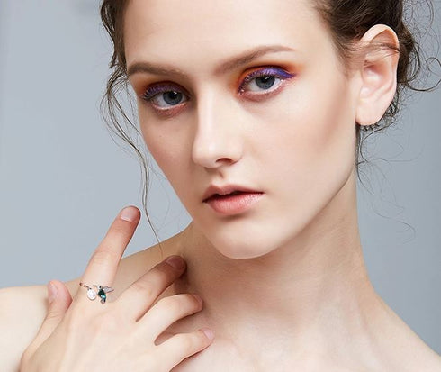 Where Bird's Dare! - Adjustable Ring - Pure S925 Sterling Silver (Chandi) - Genuine European Crystals & Pearl- Free Box Packaging!