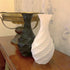Mini Contemporary Vase - Modern White Geometrical Spiral Pattern - Ultra Light - Non Break Plastic - Table Décor - Free Carry Bag