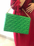 NOVA Women's Purse - Vegan Leather - Deep Neon Green - Metallic Gold Chain - Box Packaging