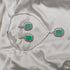 Lux White and Mermaid Green Party Set - Earrings & Necklace - Statement Jewellery - Cubic Zircon - Box Packaging