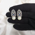 Pearl and Blue Earrings - Statement Jewellery - Cubic Zircon - Box Packaging