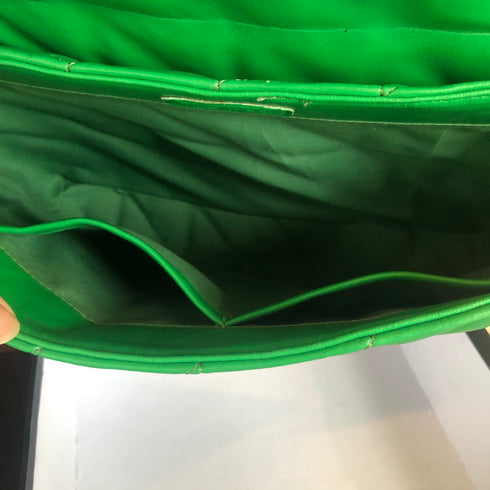 NOVA Women's Purse - Vegan Leather - Deep Neon Green - Metallic Gold Chain - Box Packaging