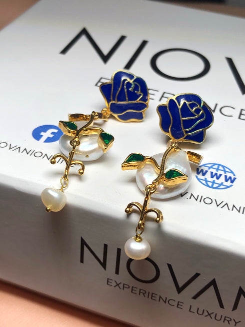 It’s my Party! Genuine Baroque Pearl Drops! - Pure Sterling Silver (Chandi)! - Handcrafted! - 24K Gold Plated!