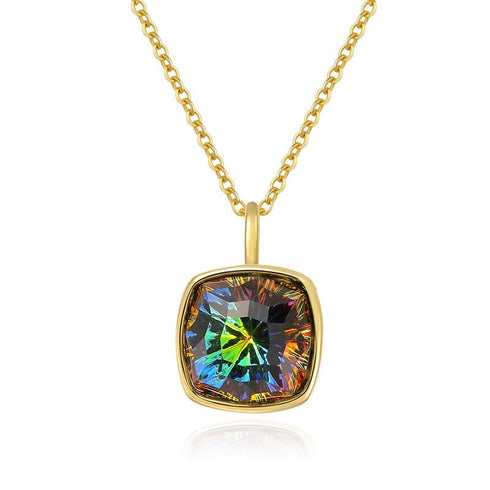 Empress Necklace - 14K Gold Plated - Genuine European Crystal - Modern Design - Free Box Packaging