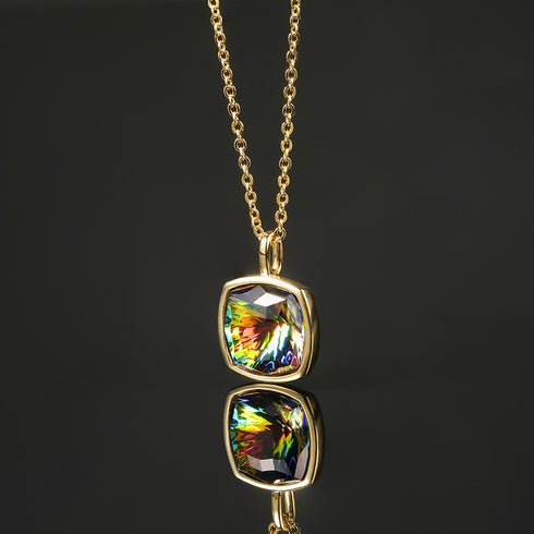 Empress Necklace - 14K Gold Plated - Genuine European Crystal - Modern Design - Free Box Packaging