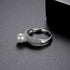 Ocean Ring - Imitation Pearl - Adjustable Size! - White Gold Plated - AAA Cubic Zirconia - Free Box Packaging!