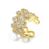 Party Ring - Adjustable Size! - Gold Plated - AAA Cubic Zirconia - Free Box Packaging!