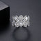 Party Ring - Adjustable Size! - White Gold Plated - AAA Cubic Zirconia - Free Box Packaging!