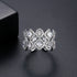 Party Ring - Adjustable Size! - White Gold Plated - AAA Cubic Zirconia - Free Box Packaging!