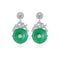 Synthetic Jade Earrings - AAA Sparkling Cubic Zircon - Adjustable Size! - Free Box Packaging