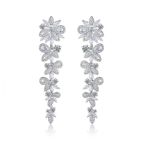 Luxury Earrings - White Gold Plated - AAA Cubic Zirconia - Free Box Packaging!