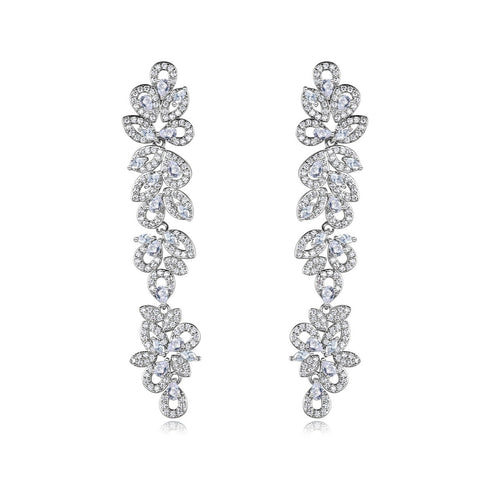 Luxury Party Earrings - White Gold Plated - AAA Cubic Zirconia - Free Box Packaging!