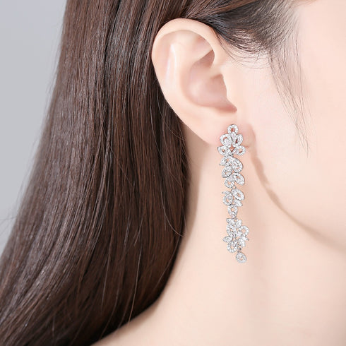 Luxury Party Earrings - White Gold Plated - AAA Cubic Zirconia - Free Box Packaging!