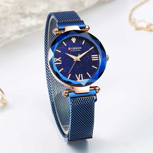 Curren Glitter (Brilliant Blue) - Women's Watch - Adjustable Magnetic Strap! - Water Resistant - 1 Year Warranty