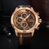 Naviforce Italia - Men's Watch - Rose Gold Plated - Chronograph - Genuine Leather! - Water Resistant! - 1 Year Warranty!