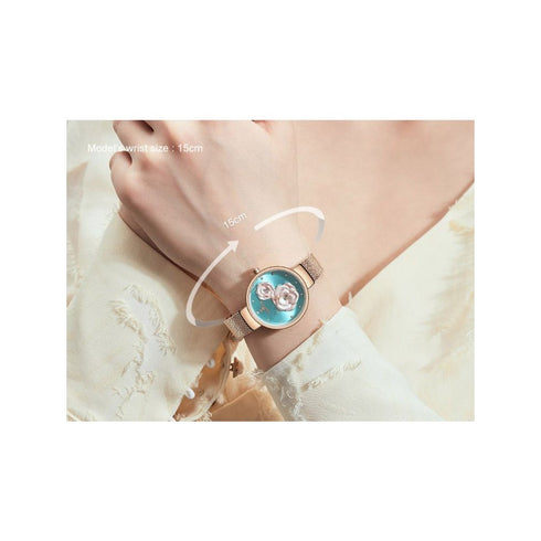 Naviforce Women's Sea Green & Rose Gold Blossom! - Adjustable Steel Strap! - 1 Year Warranty! - Water Resistant!