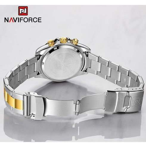 Naviforce Millionaire - Classic 14K Gold Plated - Unisex Watch - Chronograph - 1 Year Warranty! - Water Resistant!